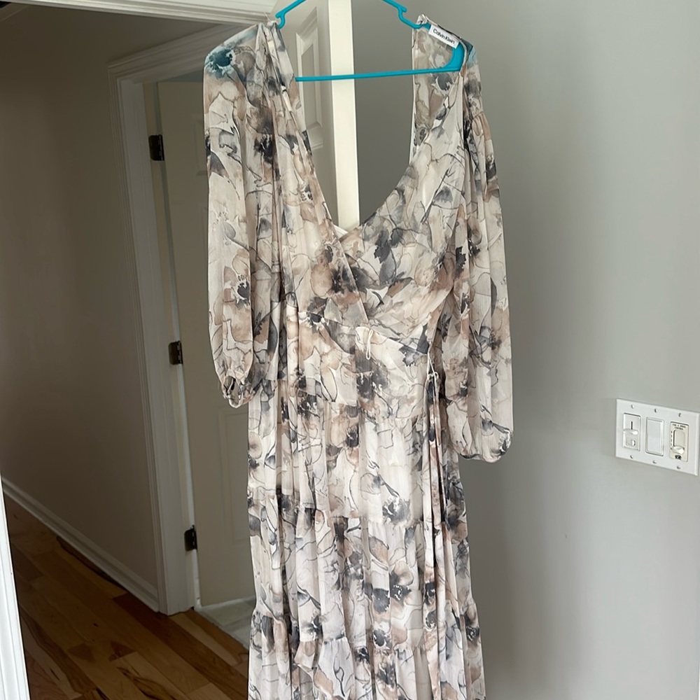 Never worn size 12 Calvin Klein wrap dress